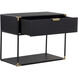 Doone 32 X 26.25 inch Matte Black / Black / Brass Night Stand